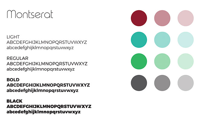 Style guide page colours and fonts